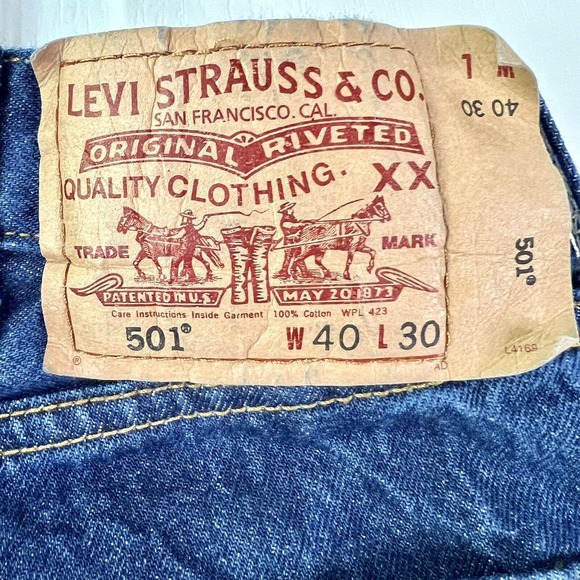 Vtg Levis 501 XX Jeans Mens 40x30 Blue Button Fly Straight Leg Medium Wash Denim - Picture 10 of 14